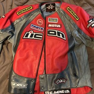 Icon leather motorcycle jacket